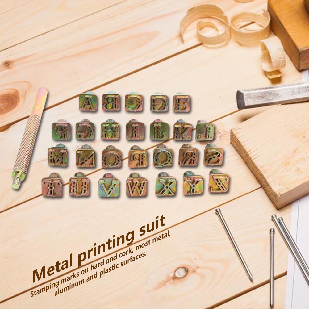 26/36 Штампов Сплав Цинка Английские Буквы Набор Символов для Штамповки Кожа Декорация Инструменты для Маркировки Пробивки DIY Инструменты для Кожевенного Ремесла