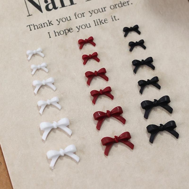 50Pcs Mini Bow Nail Charms Bulk Mix 3D Bowknot Nail Art Decoration Accessories For Diy Manicure Korean Design
