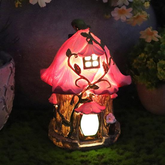Garden Statue Solar Light Resin Outdoor Snail Welcome Figurine Eco-Friendly Flower Shape