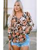 Azura Exchange Блузка с цветочным принтом и рукавом 3/4