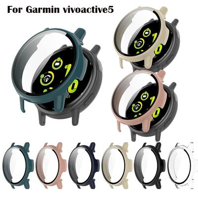 Полный защитный стеклянный чехол для Garmin Vivoactive 5, умные чехлы-защитные пленки для экрана Active 5, крышка-оболочка + пленка из закаленного стекла 2в1