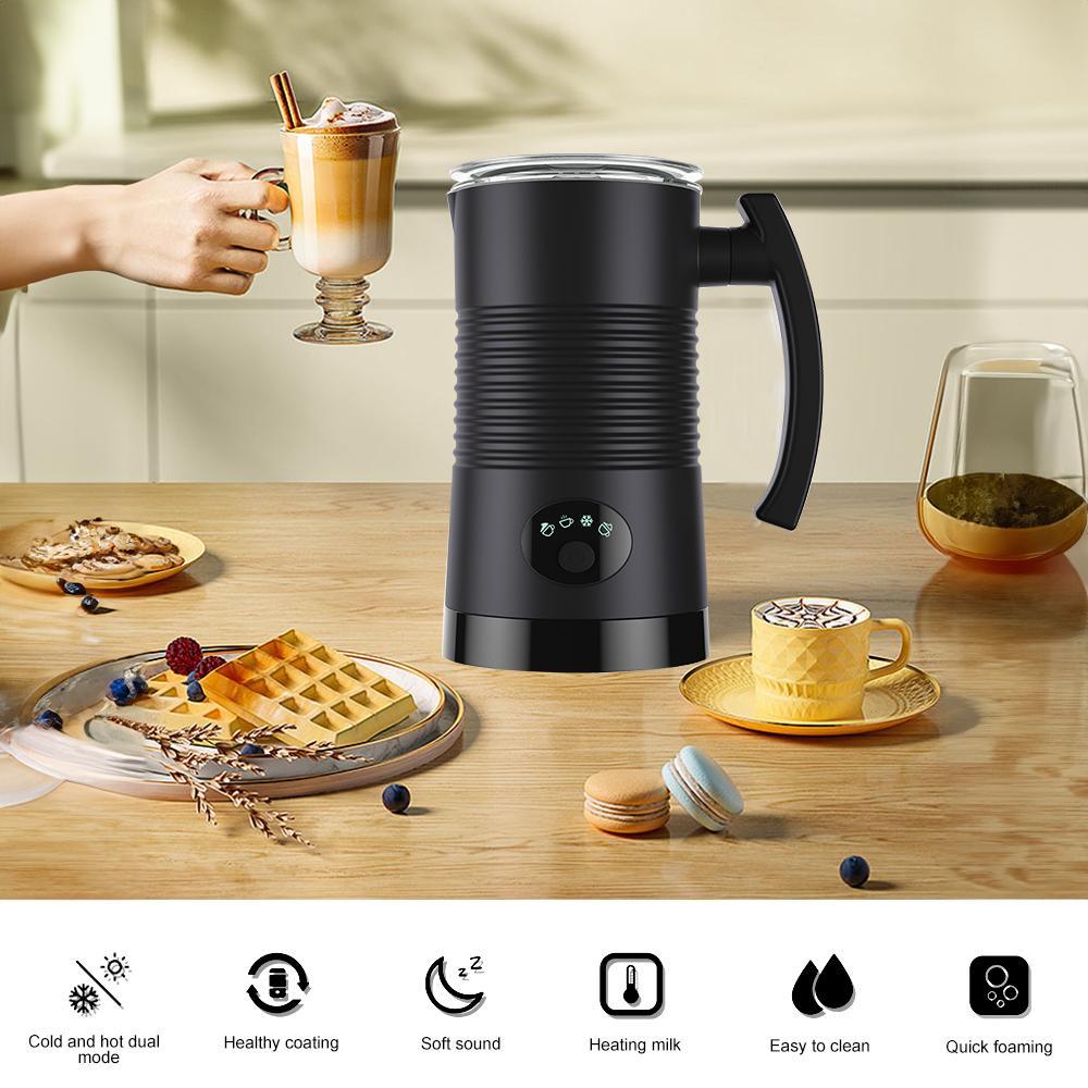Вспениватель молока 4 в 1 Пеногенератор для горячей и холодной воды, 400 Вт, нержавеющая сталь, антипригарное покрытие, 11,84 унций/350 мл