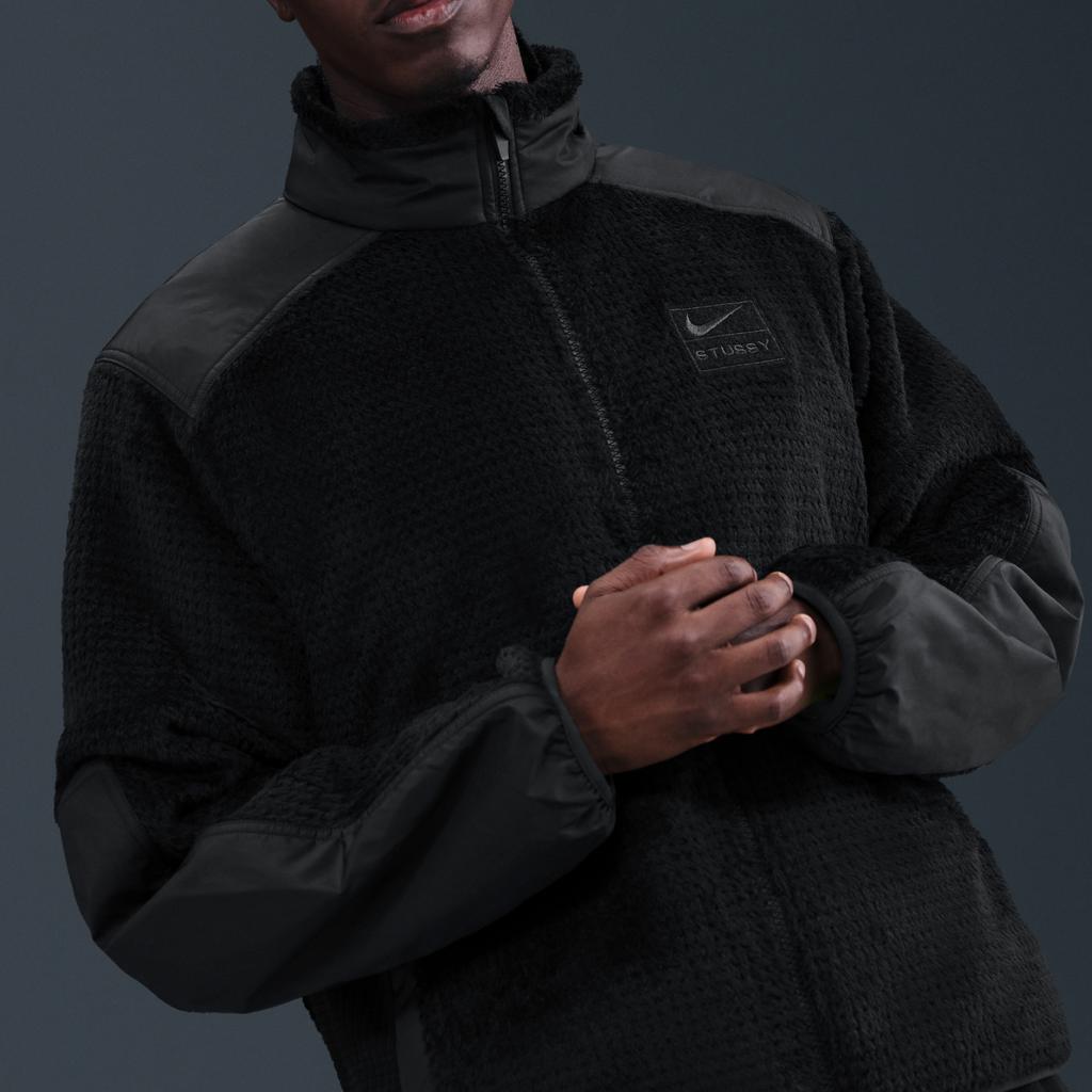 Nike X Stussy Флисовая подкладка Полная молния Блок цвета Куртка с длинным рукавом Унисекс Куртка HQ8525-010