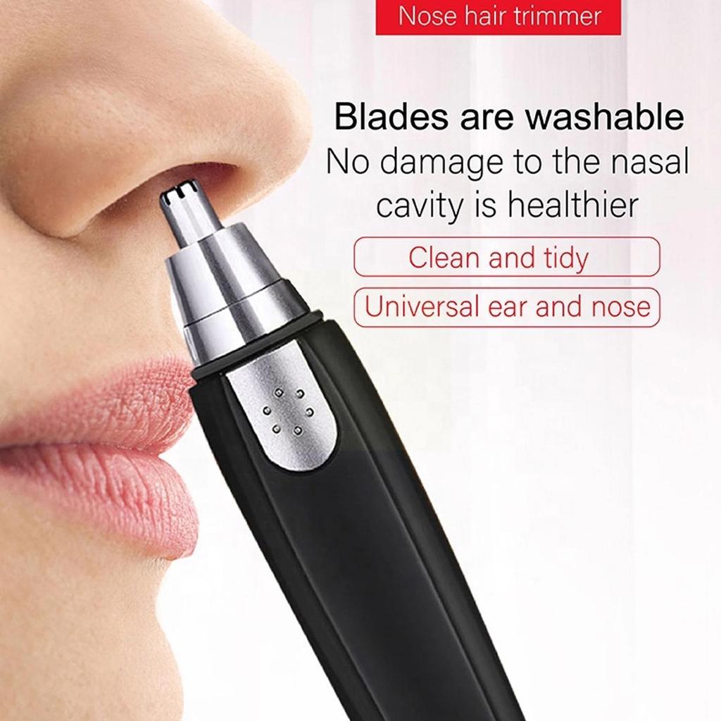 1pc Precision Nose & Ear Hair Trimmer - Pain-Free, High-Performance for Women & Men - Durable Stainless Steel Blade, Whisper-Quiet, Battery-Operated,