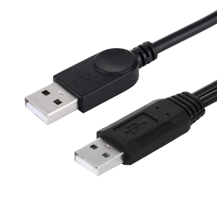 2 в 1 USB 2.0 штекер на 2 двойных USB-кабеля для компьютера/ноутбука, длина: 50см