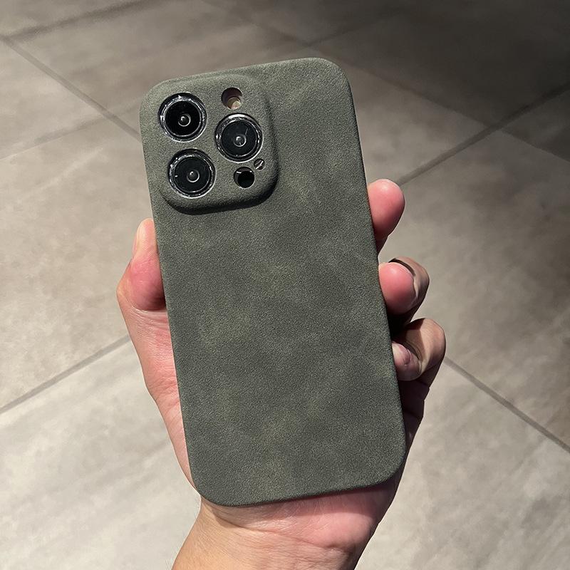 Подходит для чехла для телефона Iphone14promax, замшевая текстура Apple 13 получехол 12 противоударный 11 мужской кожаный чехол