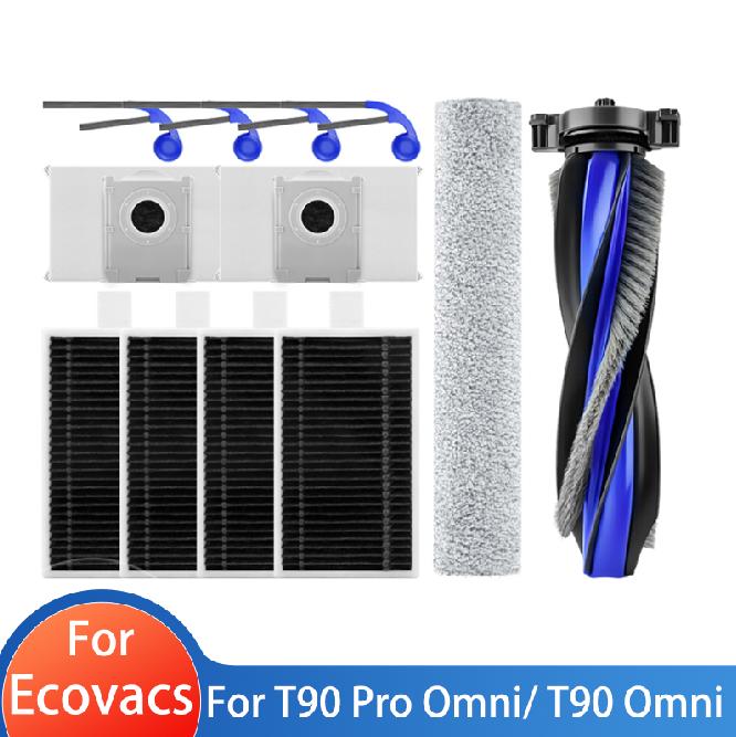 Compatible For Ecovacs T90 Pro Omni/ T90 Omni - Direct Drainage Versio Main Brush Mop Cloth Dust Bag Side brush Filter vacuum