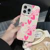 Розовый Чехол Для Телефона С Ручным Рисунком Сердца Для iPhone 17 16 16e 15 14 13 12 Pro Max 11 Plus Ударопрочный С Рисунком Личи Funda