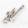 Metal Charm Large Trumpet 35mm Silvery (10 Pieces)