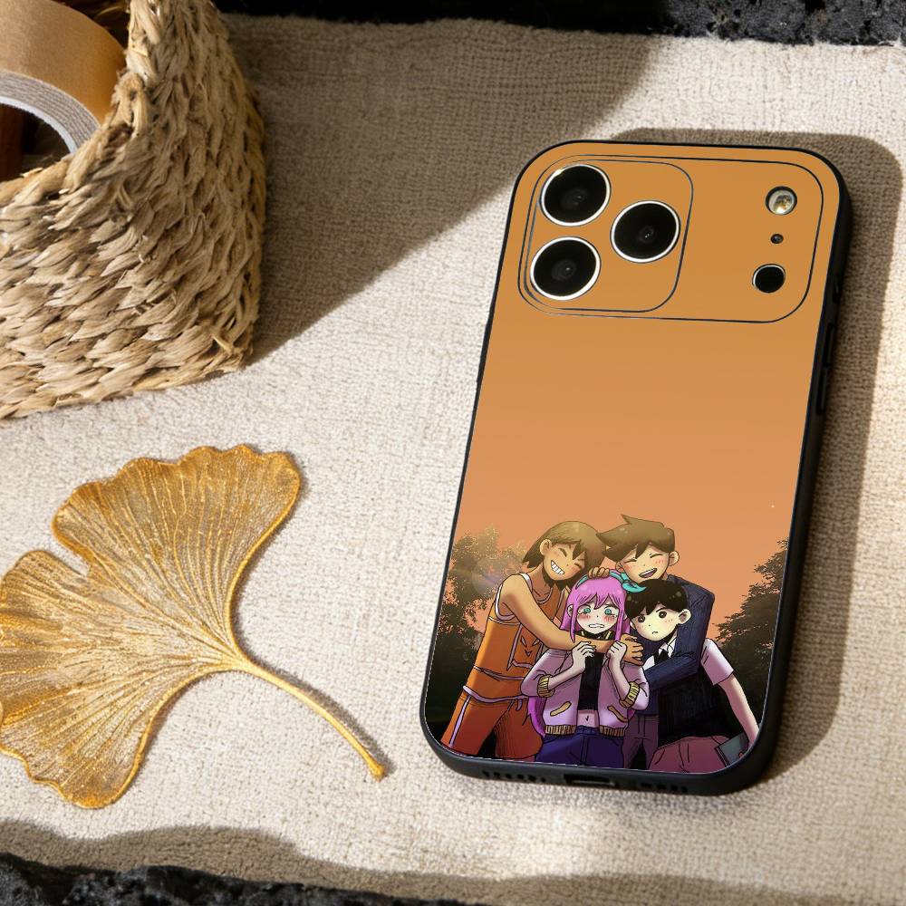 Классический чехол для телефона Omori для iPhone 17, 16, 15, 14, 13, 12, 11 X XR Plus, Других моделей Мягкий черный чехол