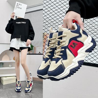 INS корейский стиль новые папины туфли женские осенние студенческие спортивные кроссовки модные повседневные увеличенные платформы Zy1201