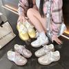 Женские маленькие белые туфли на толстой подошве 2025 лето новая легкая и дышащая повседневная спортивная обувь на мягкой подошве для бега Форрест Гамп женские туфли