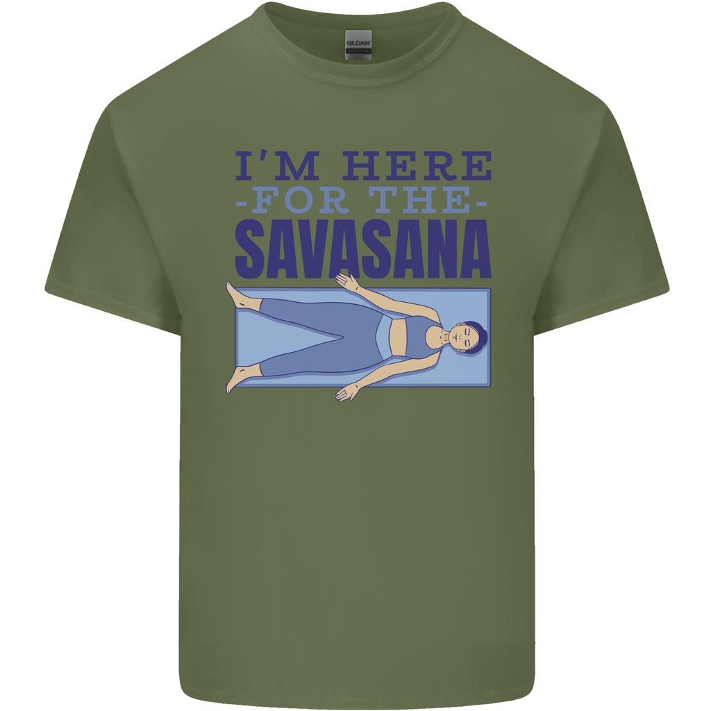 Funny Yoga Im Here For the Savasana Unisexs Light Cotton TShirt