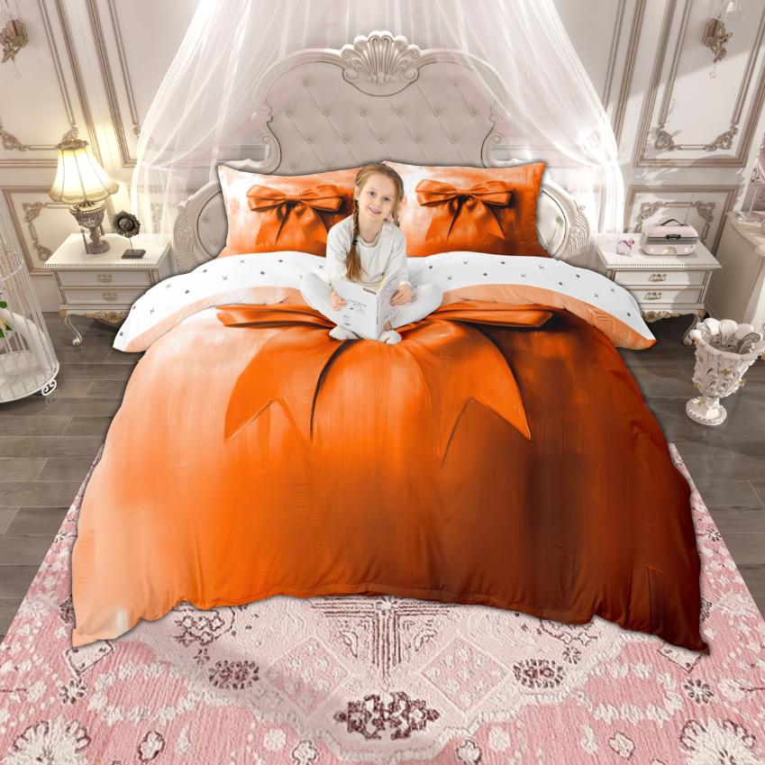 Комплект пододеяльника Homewish Watercolor Bowknot 2 шт./3 шт., Постельное белье с галстуком-бабочкой для девочек, Комплект пододеяльника с лентой-бантом принцессы омбре