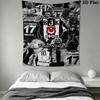 Custom Beşiktaş J.K Wall Hanging Printed Fabric Blanket Decorative Tapestries for Bedroom Living Room Home Decor