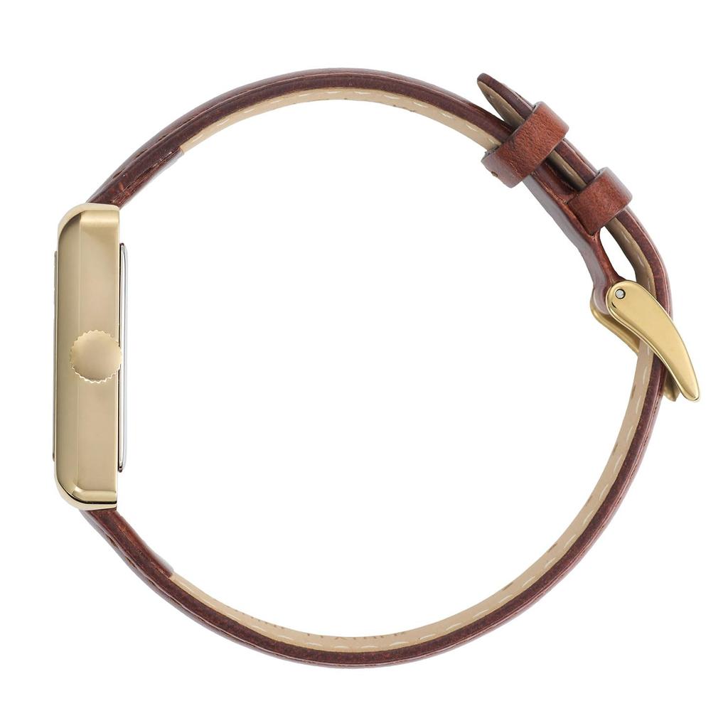 Авторизованный розничный продавец Часы mw004007 Oborozuki Прямоугольные Золотисто-коричневые Кожаные Арабские [MATOW] Женские [Tsuki - -]