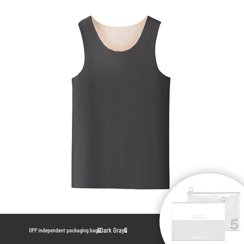 Мужской бесшовный терможилет из шелка и шерсти - утолщенный бархат, без рукавов, осенне-зимняя одежда