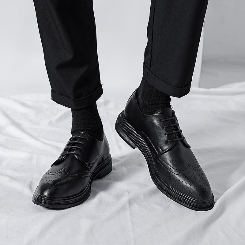 Новая мужская обувь Италия Мужские формальные кожаные туфли Классические удобные деловые туфли Оксфорды Британские броги Повседневная обувь