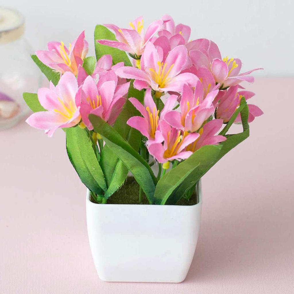 Lovely Artificial Fake Potted Flower Simulation Plant Bonsai Home Accessories~