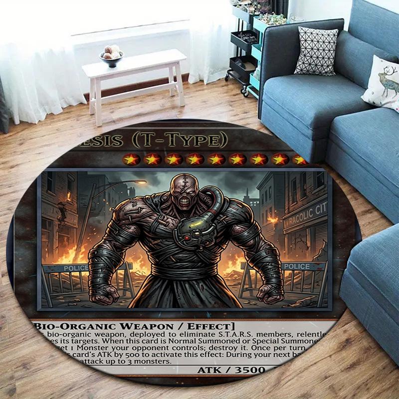Resident Evil Round Area Rug Carpet Rug For Living Room Bedroom Sofa Playroom Decor Nonslip Floor Mat