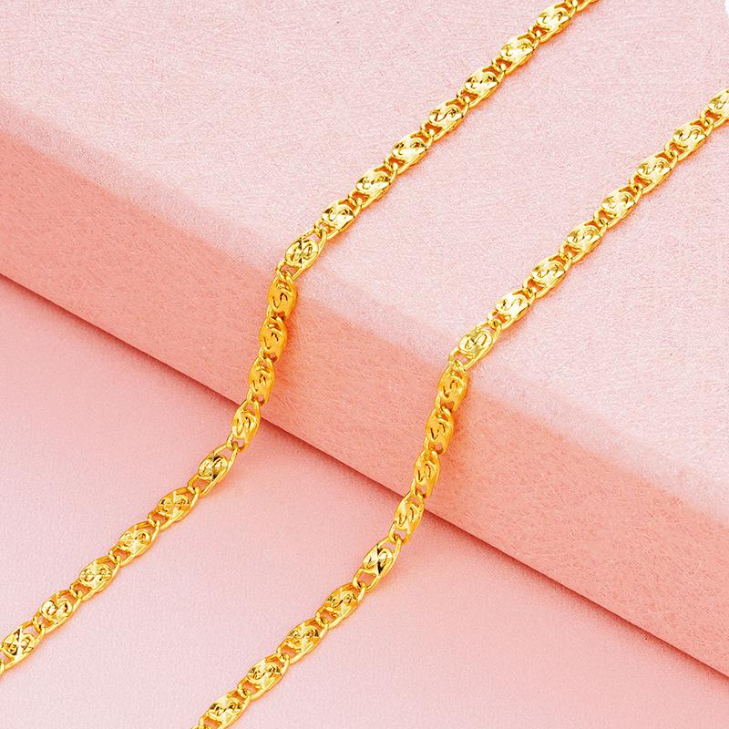 Ожерелье с золотым покрытием из вьетнамского песка, европейская/японская цепочка с ключицами