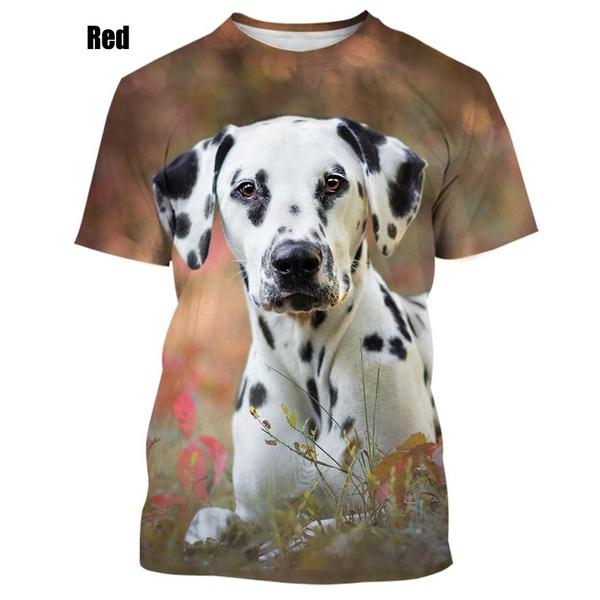 Летняя забавная футболка с 3D животным далматином, милая аниме-футболка с короткими рукавами из аниме «Алматин Шиба-ину», уличная ленивая женская футболка, мужская футболка, топы