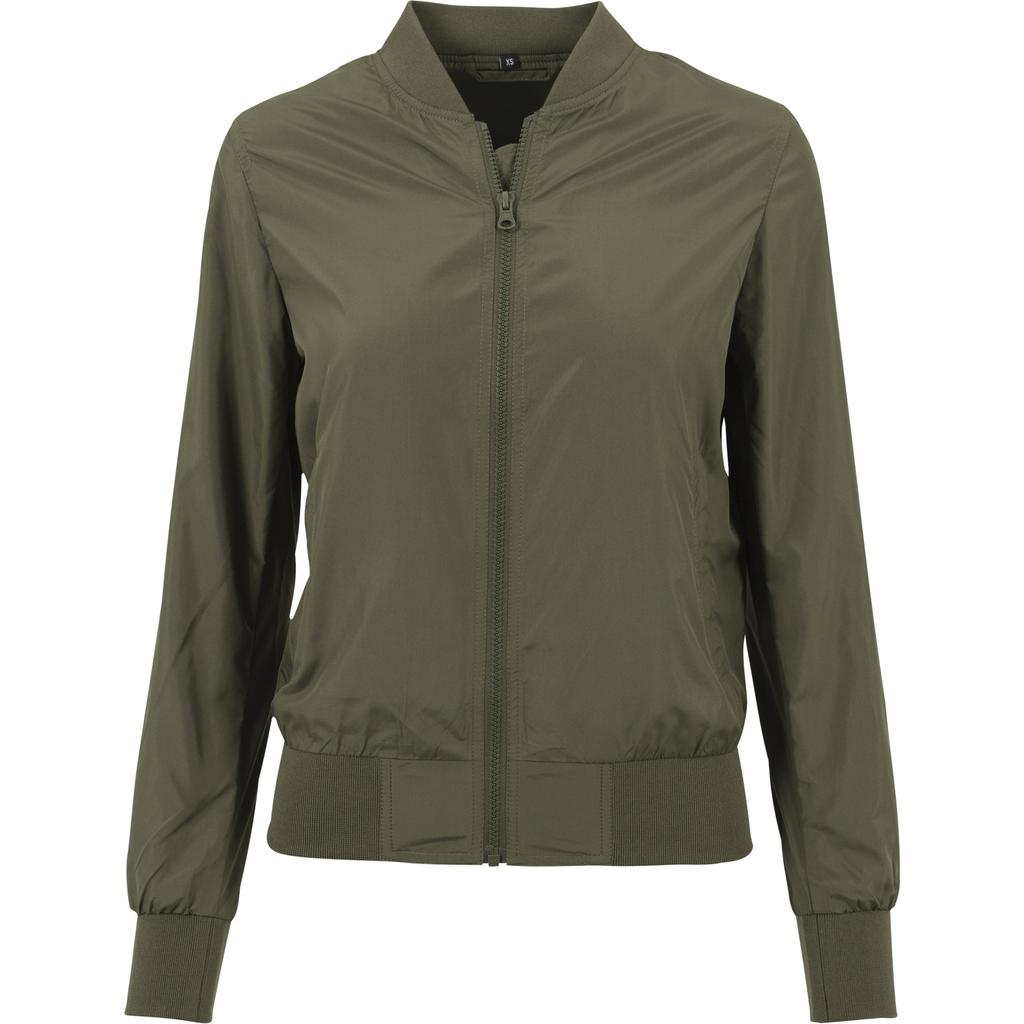 Build Your Brand Womens/Ladies Nylon Bomber Jacket