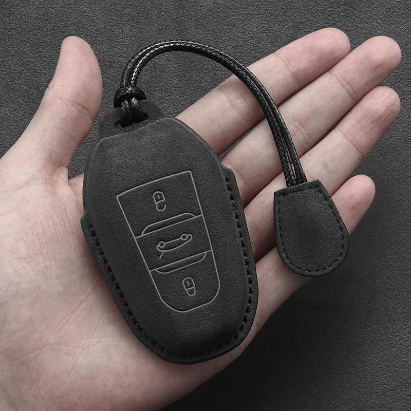 Кожаный чехол для автомобильного ключа Для Peugeot 2008 3008 308 408 508 4008 5008 Для Citroen C4 C6 C3-Xr Аксессуары Брелок