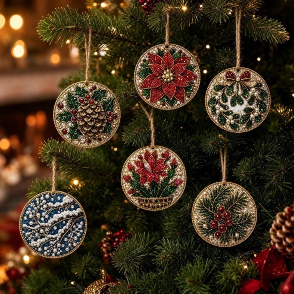 Special-Shaped Gems DIY Diamond Art Kit Wooden Hanging Holiday Ornament Party Decor
