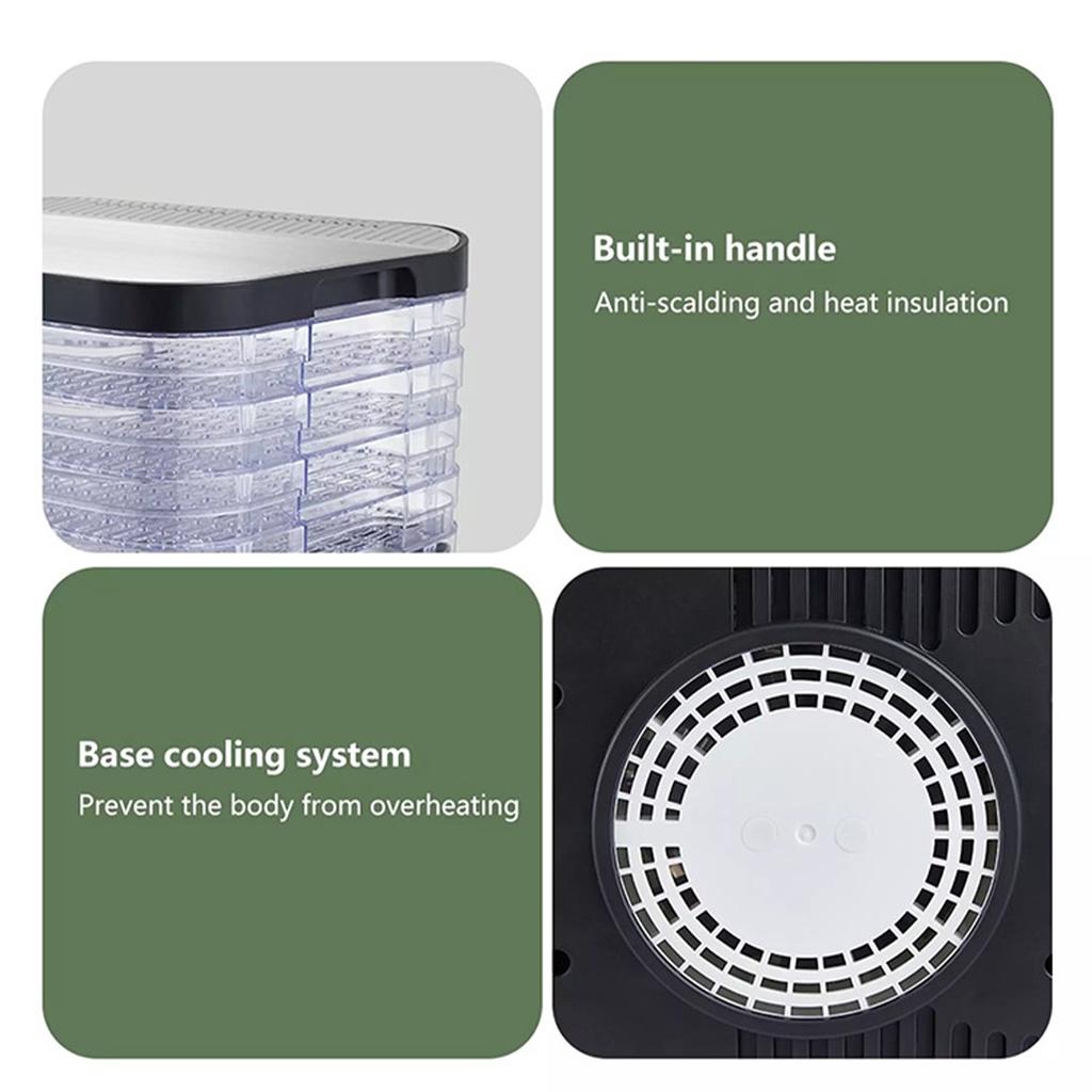 220В 5 поддонов Сушилка для продуктов Дегидратор Бытовой дегидратор для продуктов с цифровым таймером и контролем температуры для фруктов, овощей, мяса, говядины