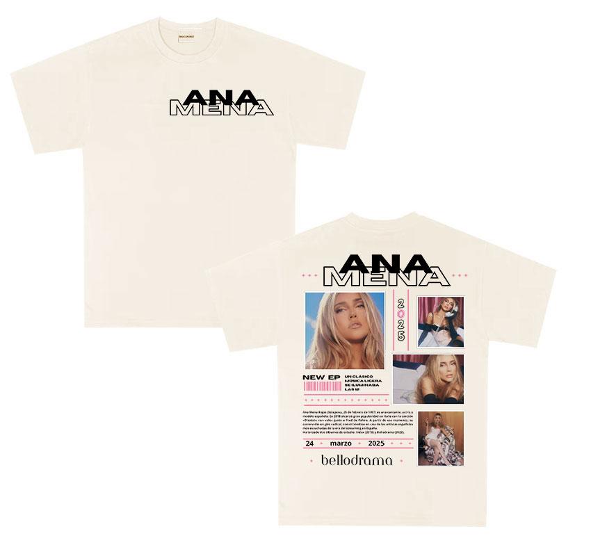 Singer ANA UnisexA Tour 2025 new album T Shirt Unisex Womens 100 Cotton Oversized Tshirts Retro Aesthetic Fashion Tshirt Streetwear