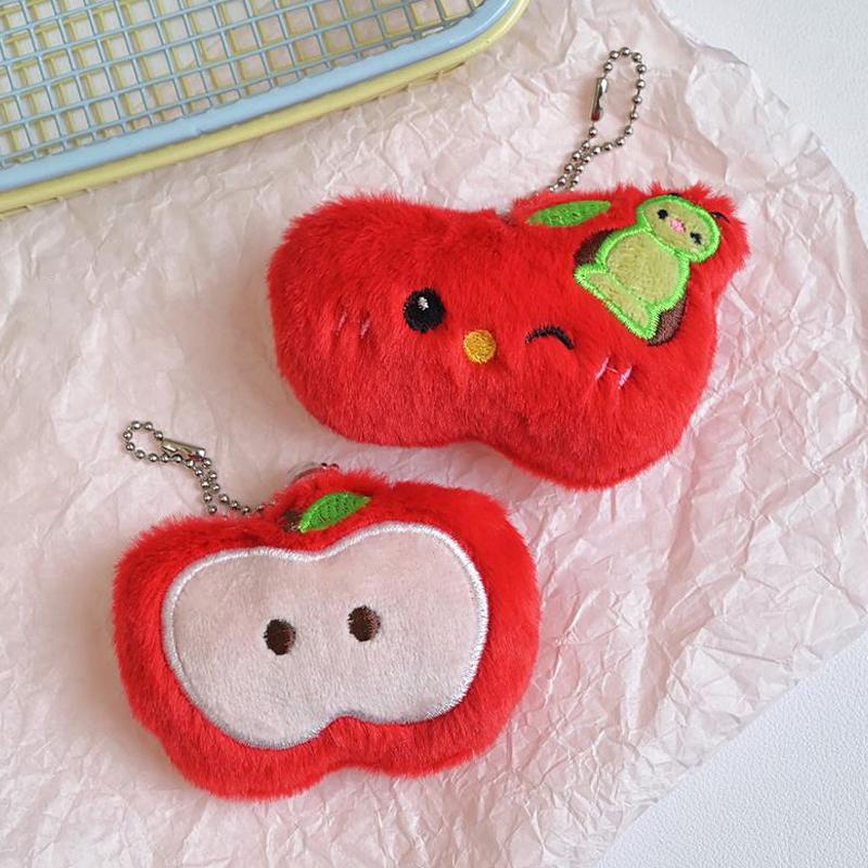 Милая плюшевая кукла-фрукт в виде яблока, мягкая игрушка, брелок, рюкзак, подвеска, сладкая сумка, подвесные украшения, автомобильные ключи, аксессуары, праздничные подарки