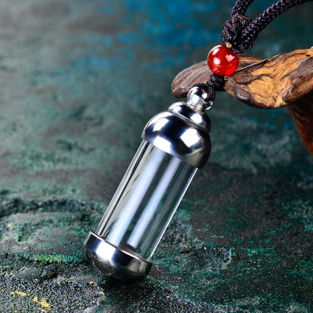 Glass Perfume Jars Cremation Pet Openable Glass Wishing Bottle Memorial Ash Bottle Vial Necklace