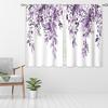 Eucalyptus Botanical Leaves Purple Floral Kitchen Window Curtains Over Sink Farmhouse Flower Leaf Small Window Treatment Cafe Sh