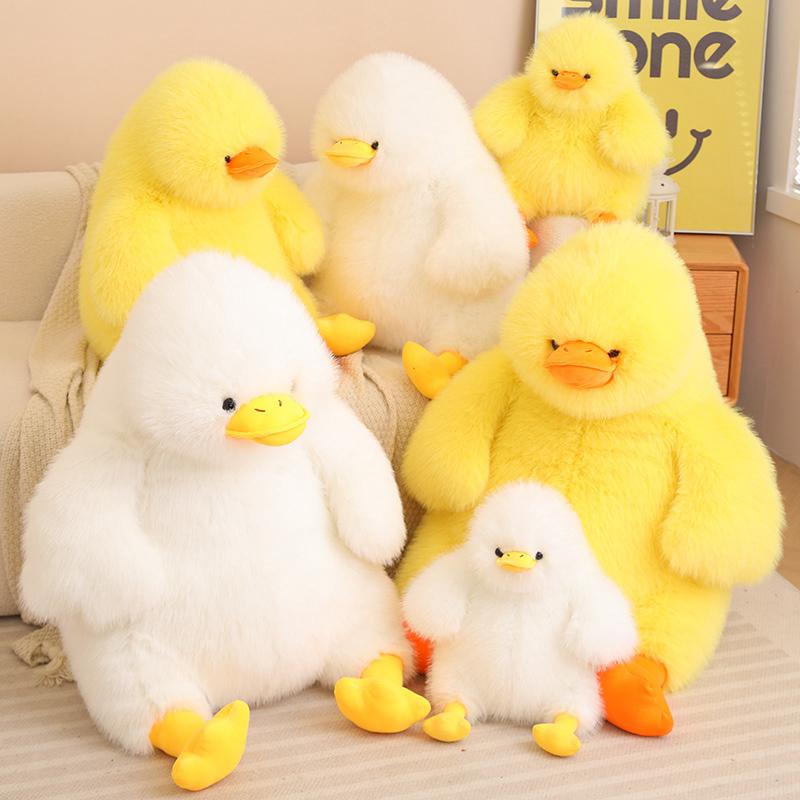 Cute Fluffly Stuffed Duck Animals Plush Toy Cuddly Ducks Plushies Doll Anime Soft Kids Toys for Girls Throw Pillow Home Decor