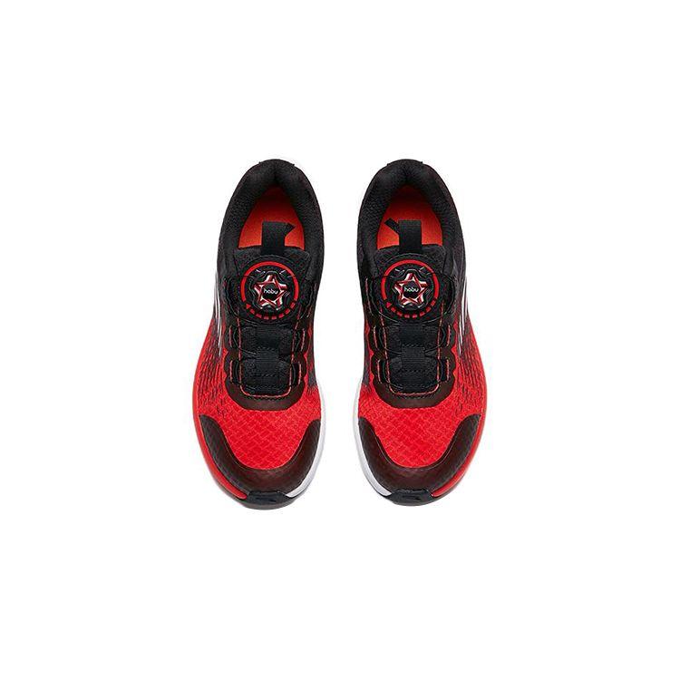 Anta Кнопочная Мягкая Подошва Скакалка Амортизация Нескользящие Износостойкие Кроссовки с Низким Верхом Детская Обувь Черно-Красный 312255502-1