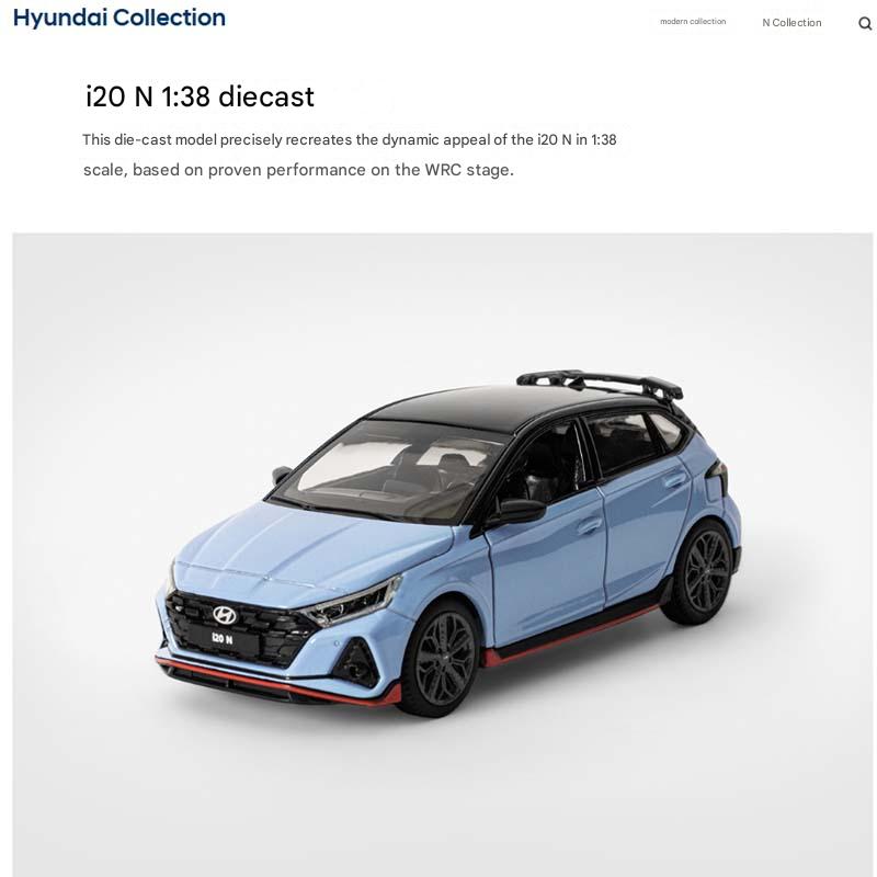 HYUNDAI КОЛЛЕКЦИЯ Оригинальный i20 N 1:38 литых автомобилей