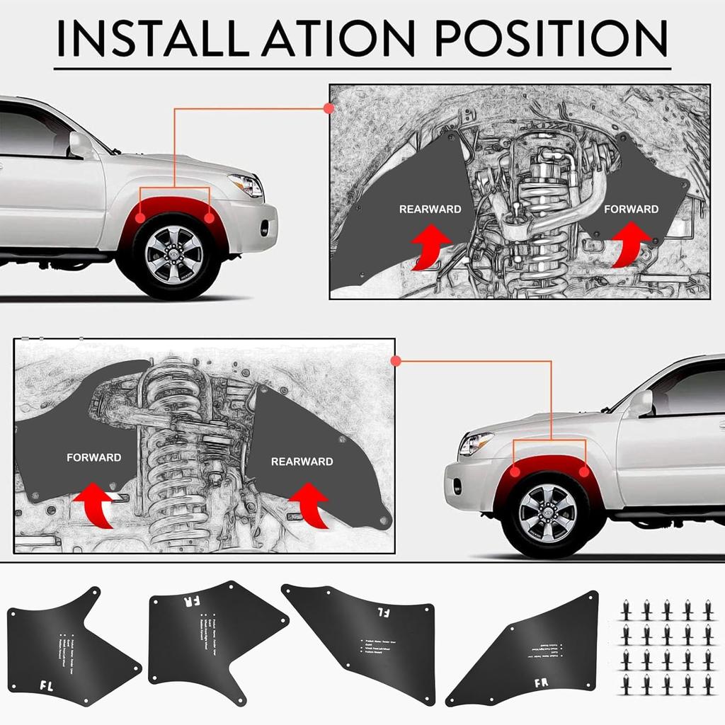 Подкрылки Toyota Tacoma, Брызговики, Защитные щитки и Подкрылки - Необходимые Защитные элементы колесных арок - Лучшие Аксессуары для Toyota Tacoma Для