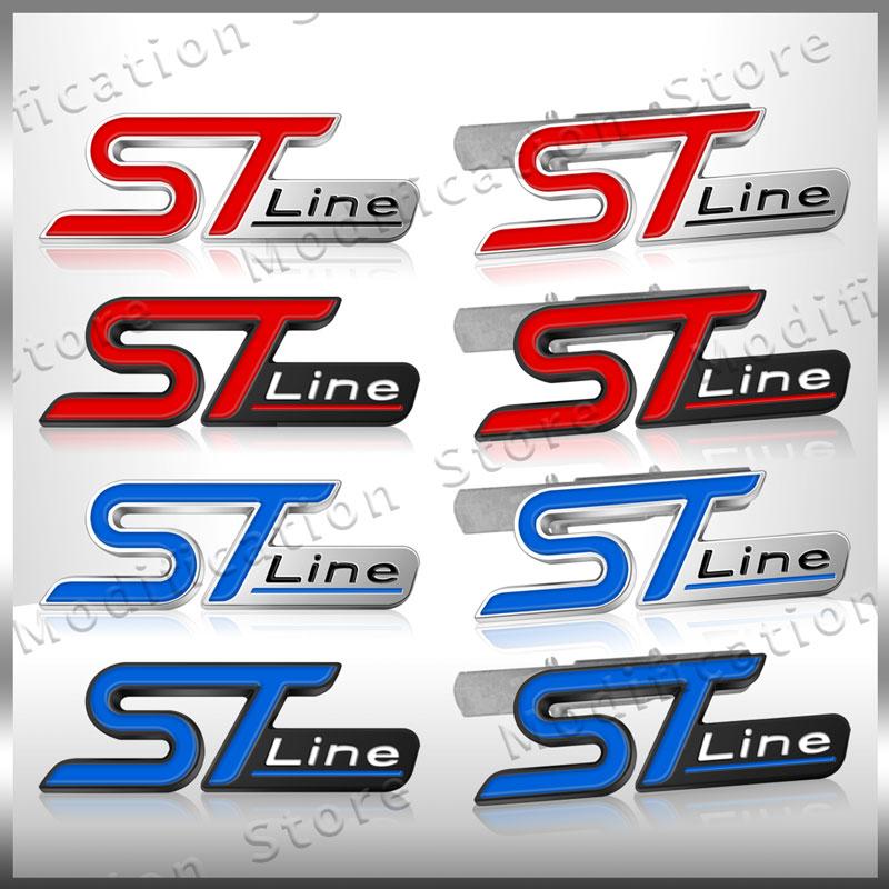 3D Металлическая Наклейка-Значок Логотип ST Line на Переднюю Решетку Автомобиля Для Ford Focus Fiesta Ecosport Mondeo Kuga Задний Багажник Боковое Крыло