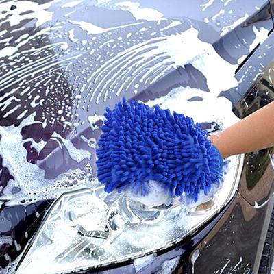 Двусторонние перчатки для мытья автомобиля Перчатки из микрофибры Синель Плотная варежка для чистки автомобиля Щетка для ухода за автомобилем Щетка для чистки
