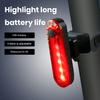 USB Rechargeable Bicycle Tail Light Energy-Saving LED Lamp Waterproof Bike Rear Safety Flashlight for Night Riding Outdoor Cycling