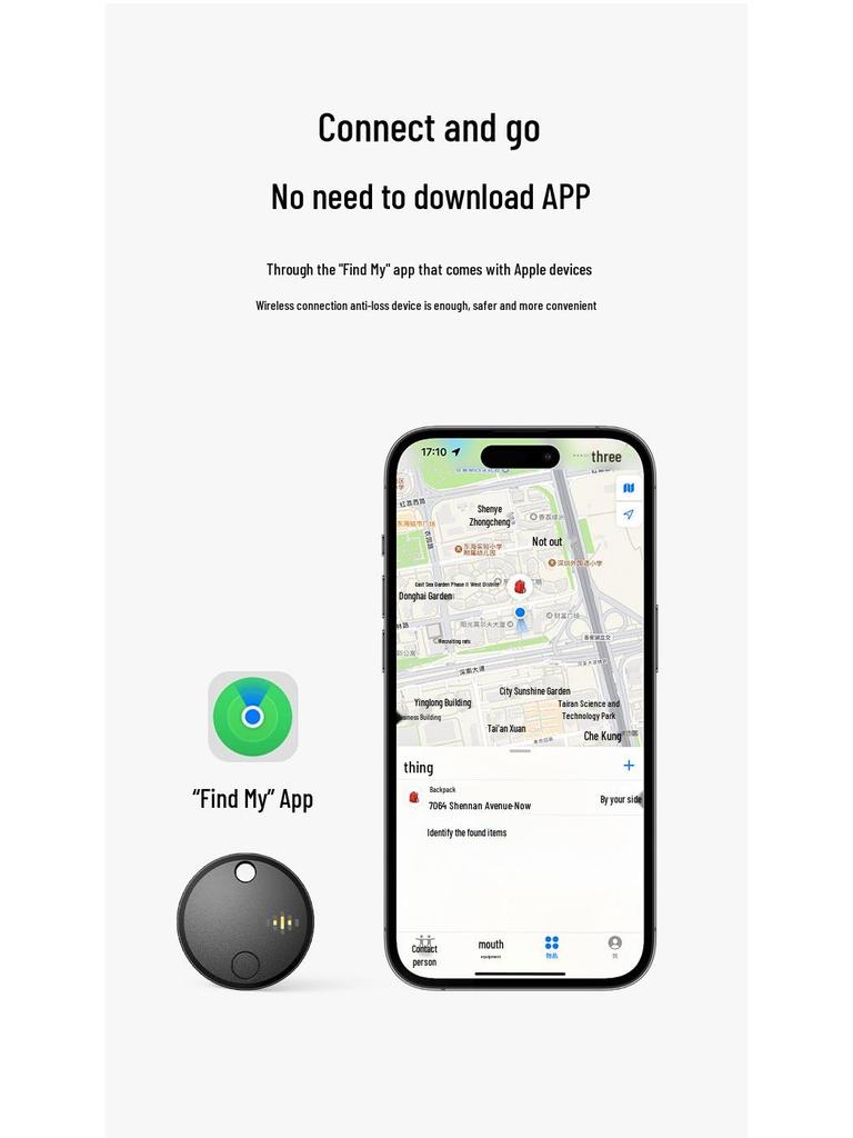 iOS AirTag Locator: Anti-Lost Device for Keys, Bicycle, Car & Elderly.