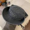 Adjustable Western Cowboy Hat Wide Brim Bucket Hat Vintage Outdoor Sun Hat  with String