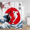 Японская шторка для душа Большая волна Фудзи Журавль Сакура Ванная Комната Дом Декорации Шторка для душа
