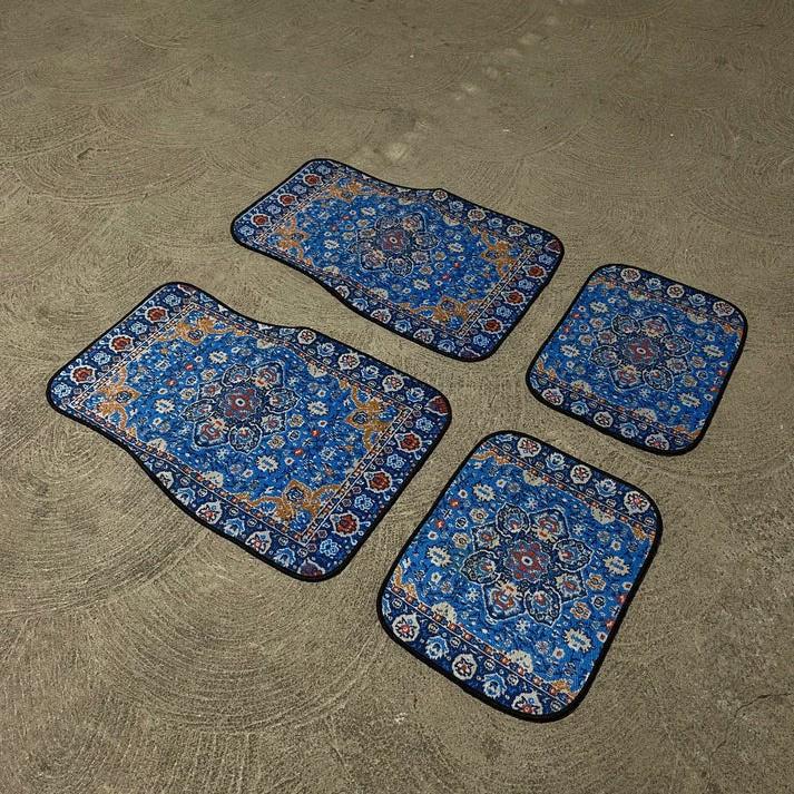 Vintage Persia Kilim Complete Car Foot Mat Machine Made Suede Anti-Skid PVC Bottom Wear Resistant Universal Car Interior Rug