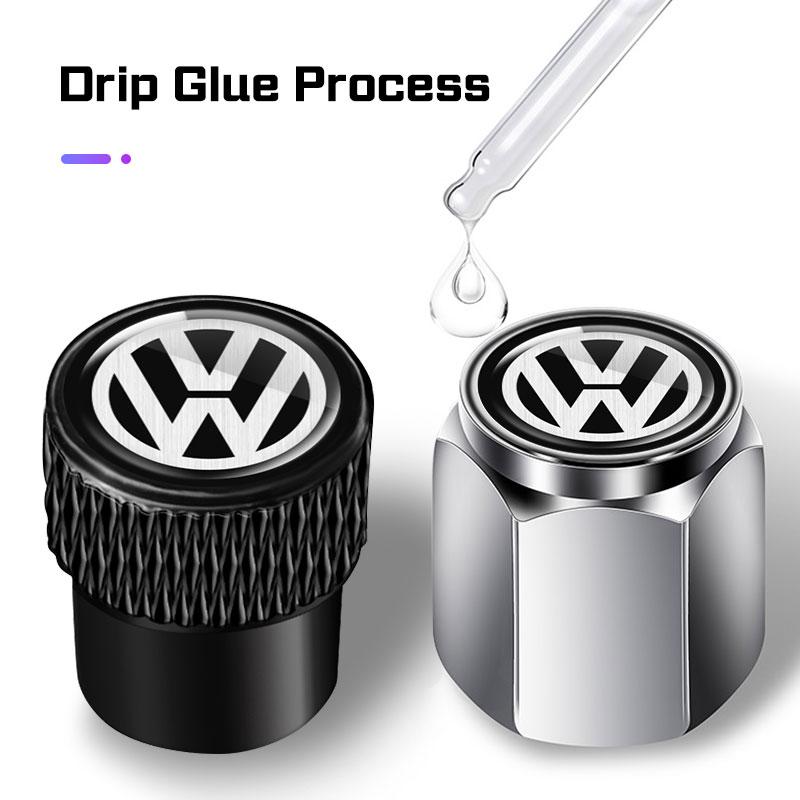 4Pcs Car Styling Wheel Tire Valve Caps Tyre Stem Cover Waterproof Accessories For VW Polo Golf MK4 Passat Tiguan Arteon Touareg zj3