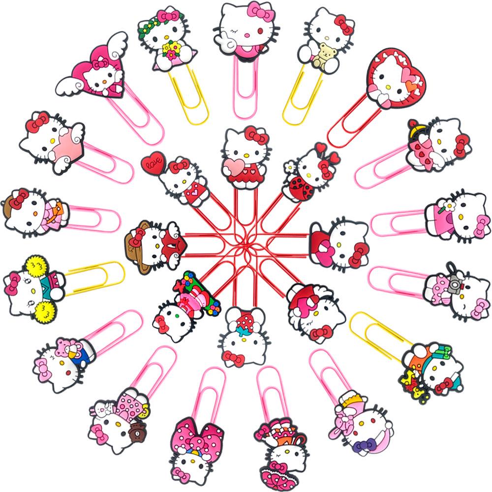 Креативные закладки-скрепки Hello Kitty - Цветные канцелярские принадлежности, Большие скрепки для DIY
