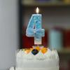 Y 3D Blue Bow Sparkling Number Candles - Birthday Cake Topper with Glitter Accents, Kawaii Party Decor for Birthdays/Weddings