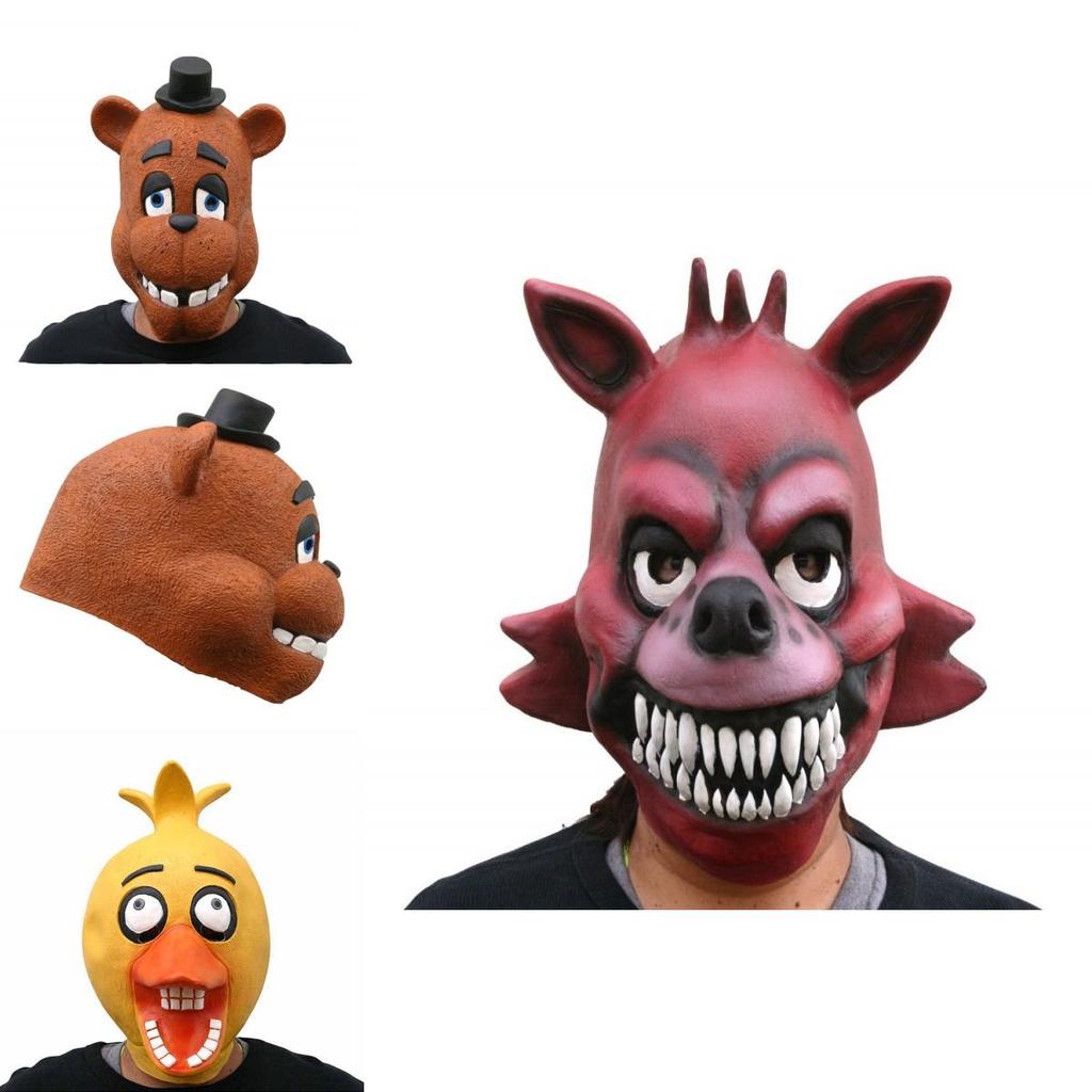 Взрослая латексная маска на голову Five Nights At Freddy's в стиле Фредди Чики Бонни Фокси