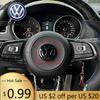 Для VOLKSWAGEN VW Volkswagen Глянцевая черная накладка на эмблему руля для Golf 7 Rline логотип черный для руля